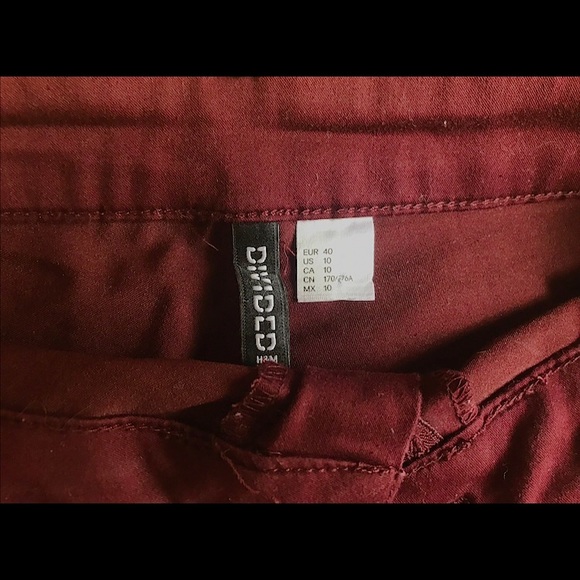 High waisted, maroon,  size 10, H&M shorts - Picture 4 of 4